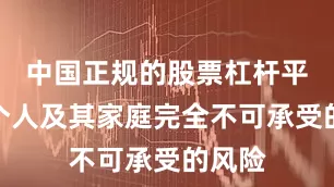 中国正规的股票杠杆平台是个人及其家庭完全不可承受的风险