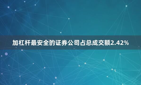 加杠杆最安全的证券公司占总成交额2.42%