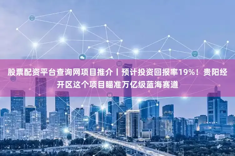 股票配资平台查询网项目推介丨预计投资回报率19%！贵阳经开区这个项目瞄准万亿级蓝海赛道